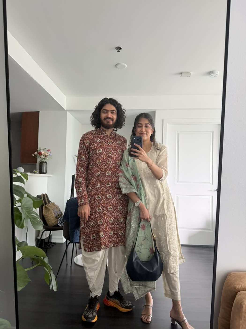 Abirami and Prateek dressed for a family celebration